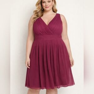 Ralph Lauren Deep Pink V-Neck Dress Size 12